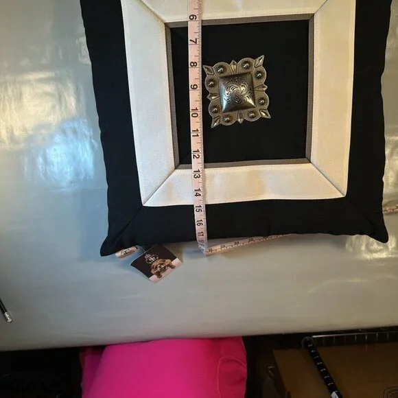 Elaine Smith Decorative Pillow Embellished Diamond Square Outdoor Pet Friendly - Picture 9 of 16